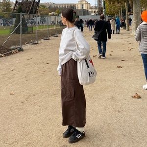 Pull and Bear parachute cargo brown skirt M